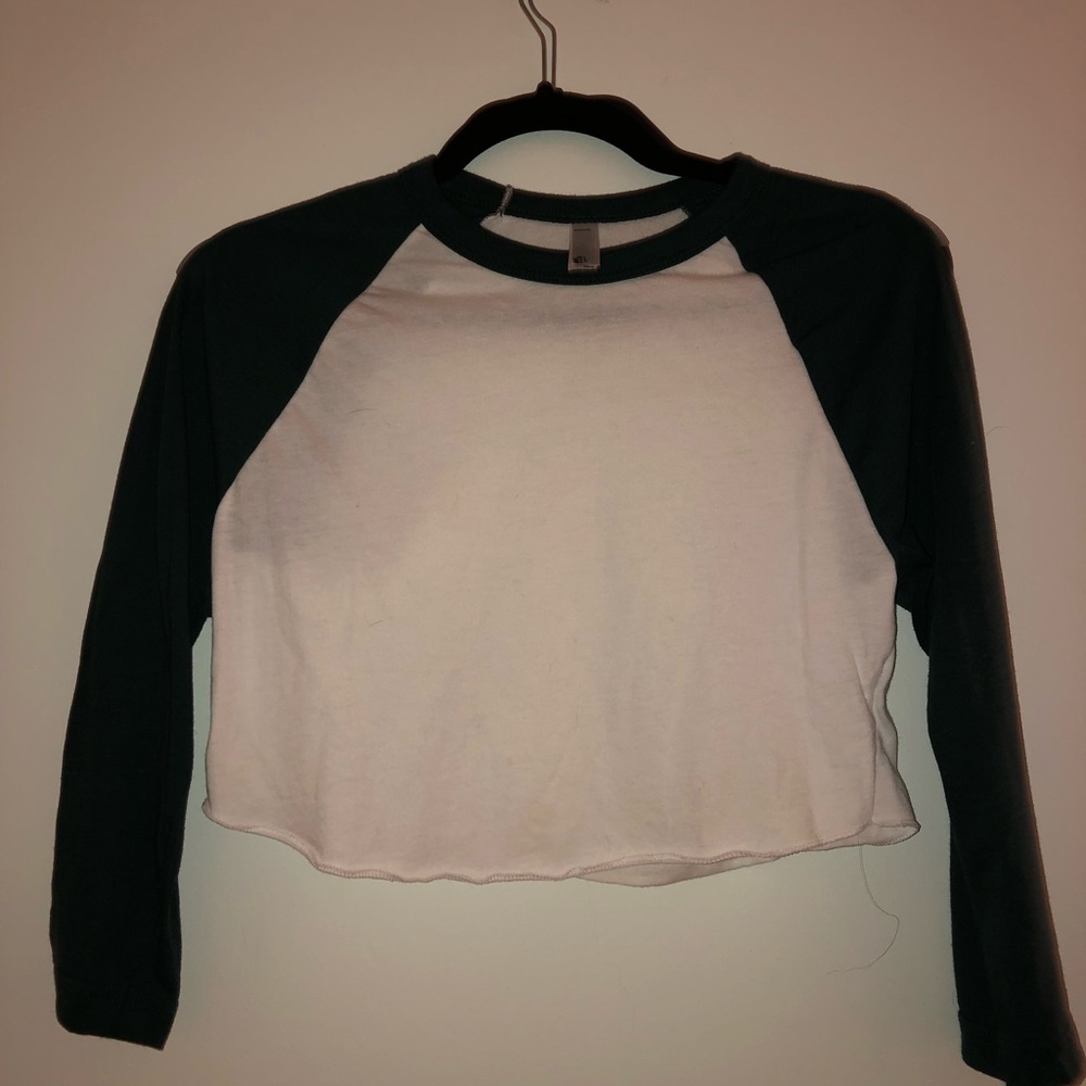 American apparel baseball crop top